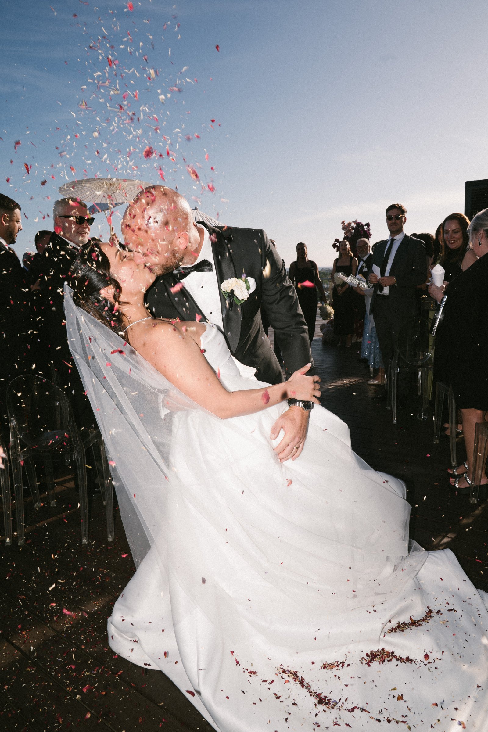 Luminare, South Melbourne wedding — ceremony space, photographed by C2 Films