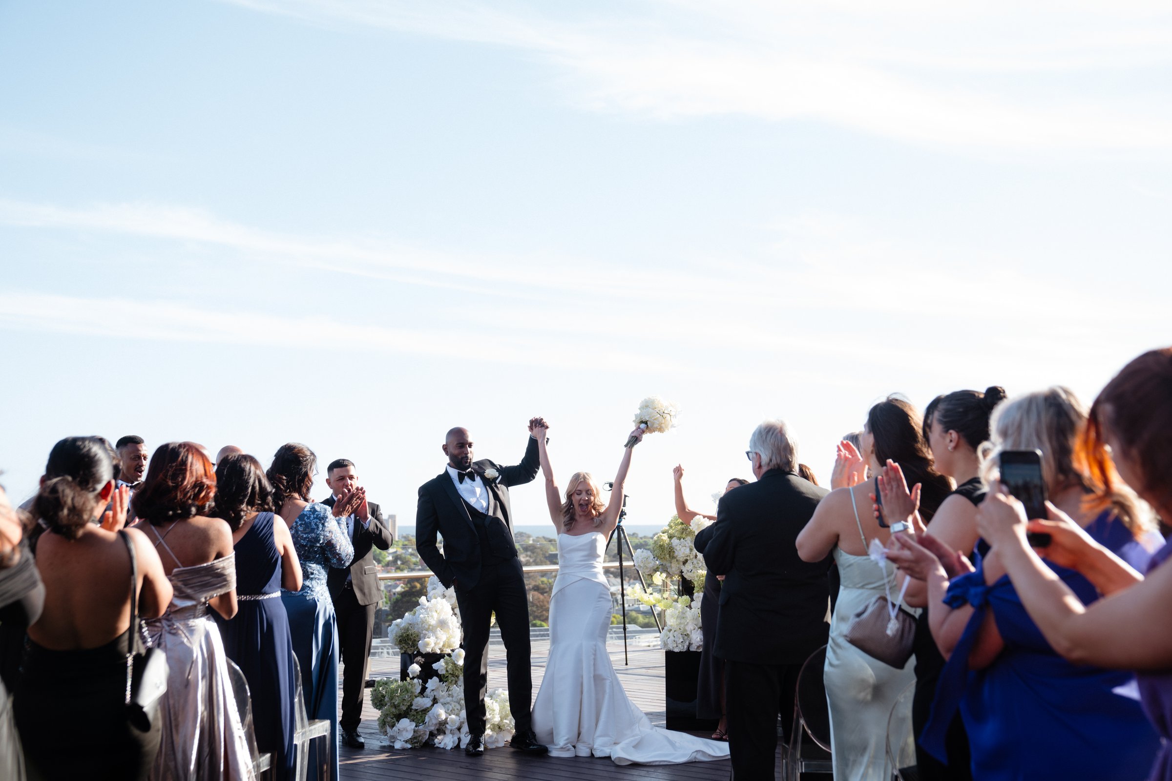 Luminare, South Melbourne wedding — evening reception, photographed by C2 Films