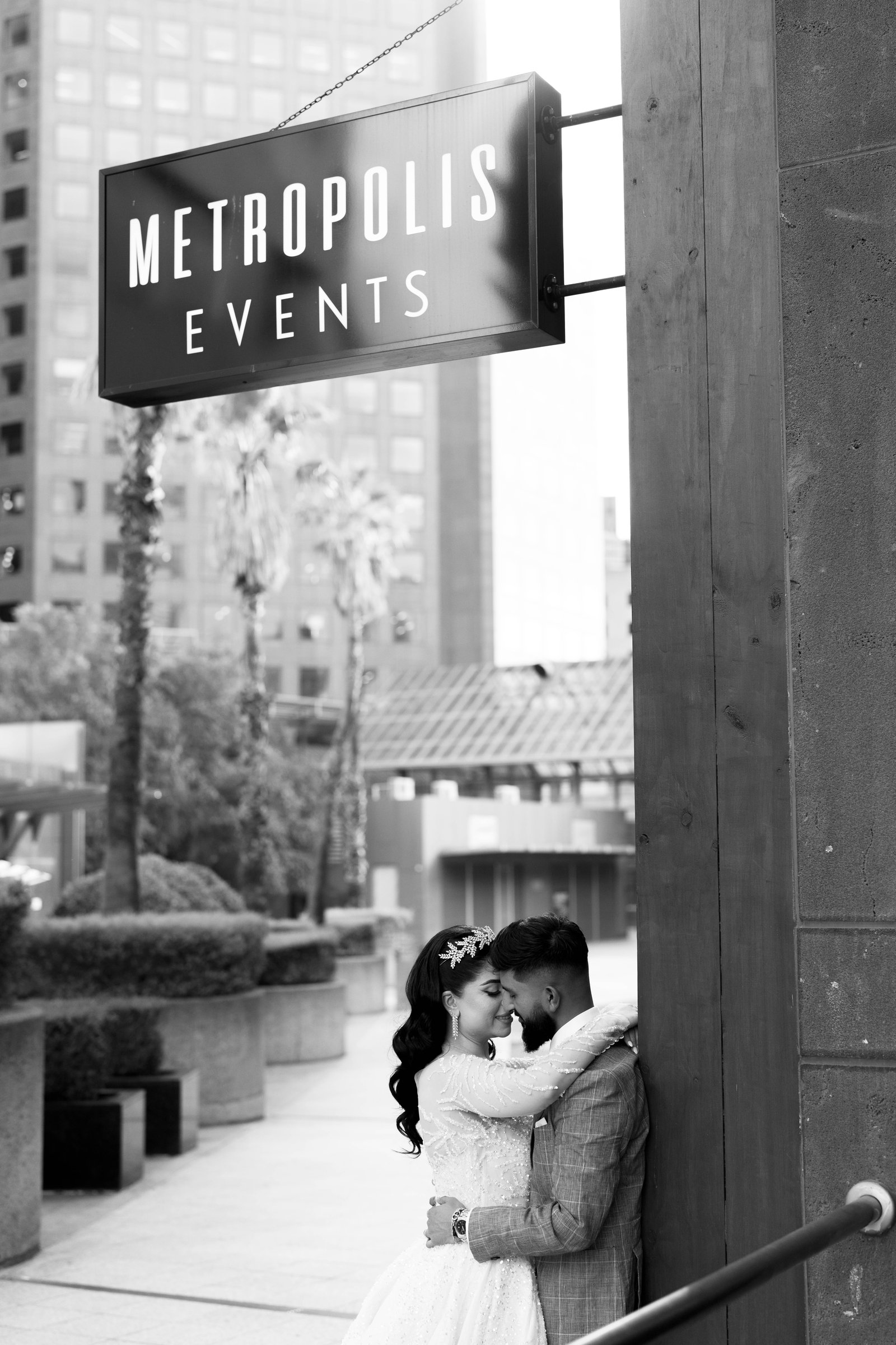 Metropolis, Southbank wedding — reception room set for a wedding, photographed by C2 Films