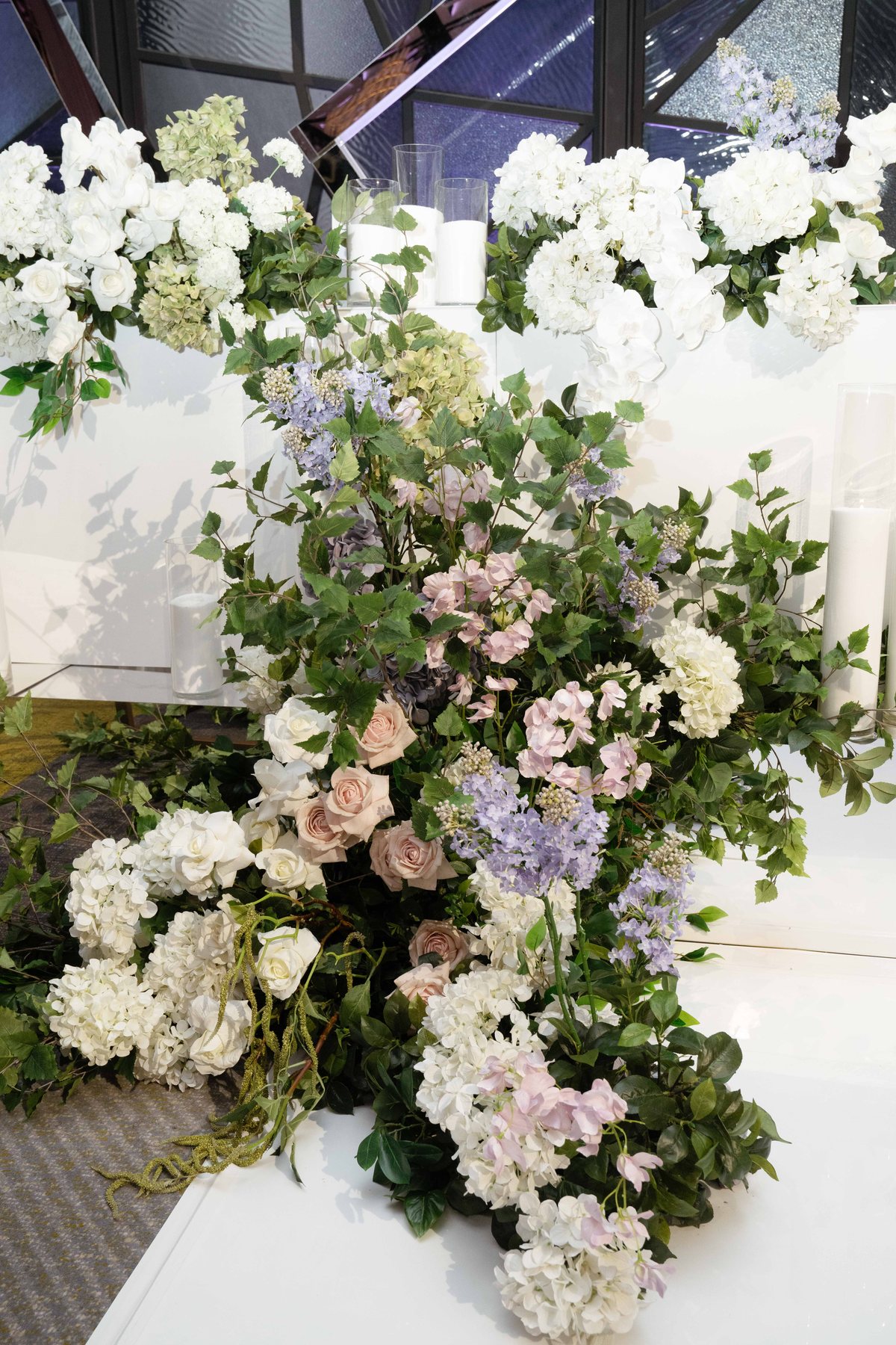 Ritz-Carlton Melbourne wedding — floral installation in the Grand Ballroom, by C2 Films