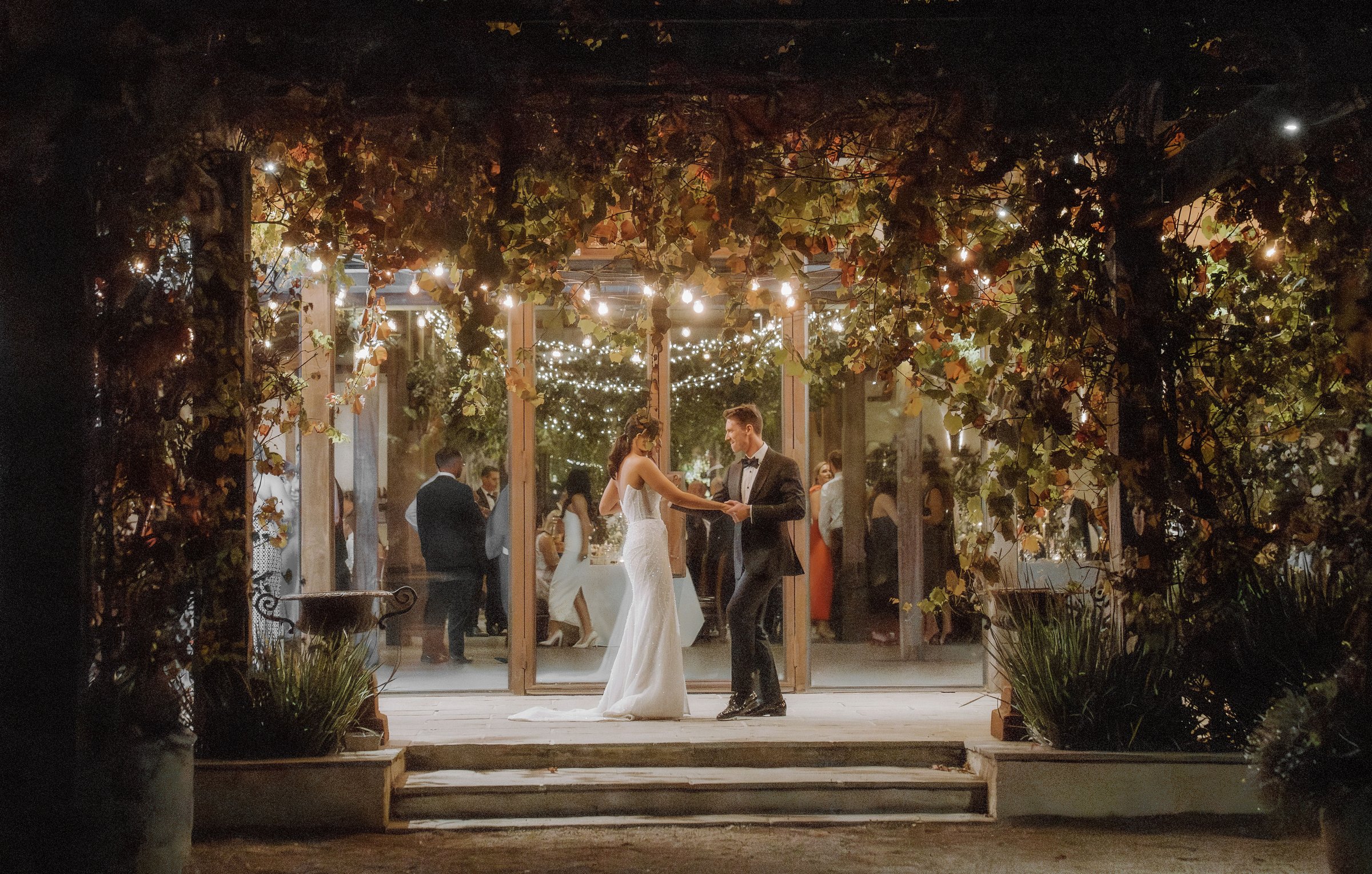 Stones of the Yarra Valley, Coldstream wedding — evening reception, photographed by C2 Films