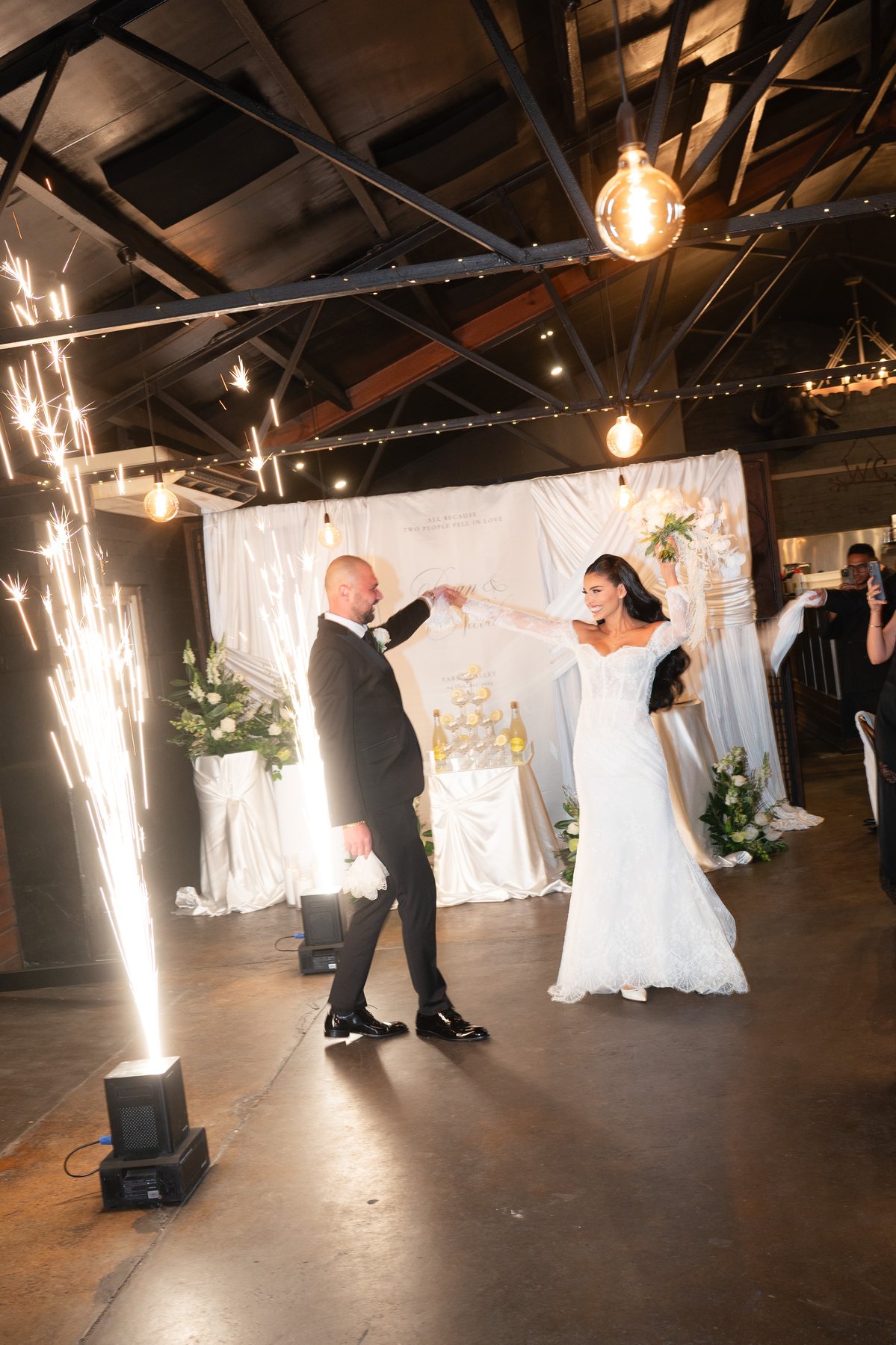 Zonzo Estate wedding — first dance in the barn at Zonzo Estate, by C2 Films