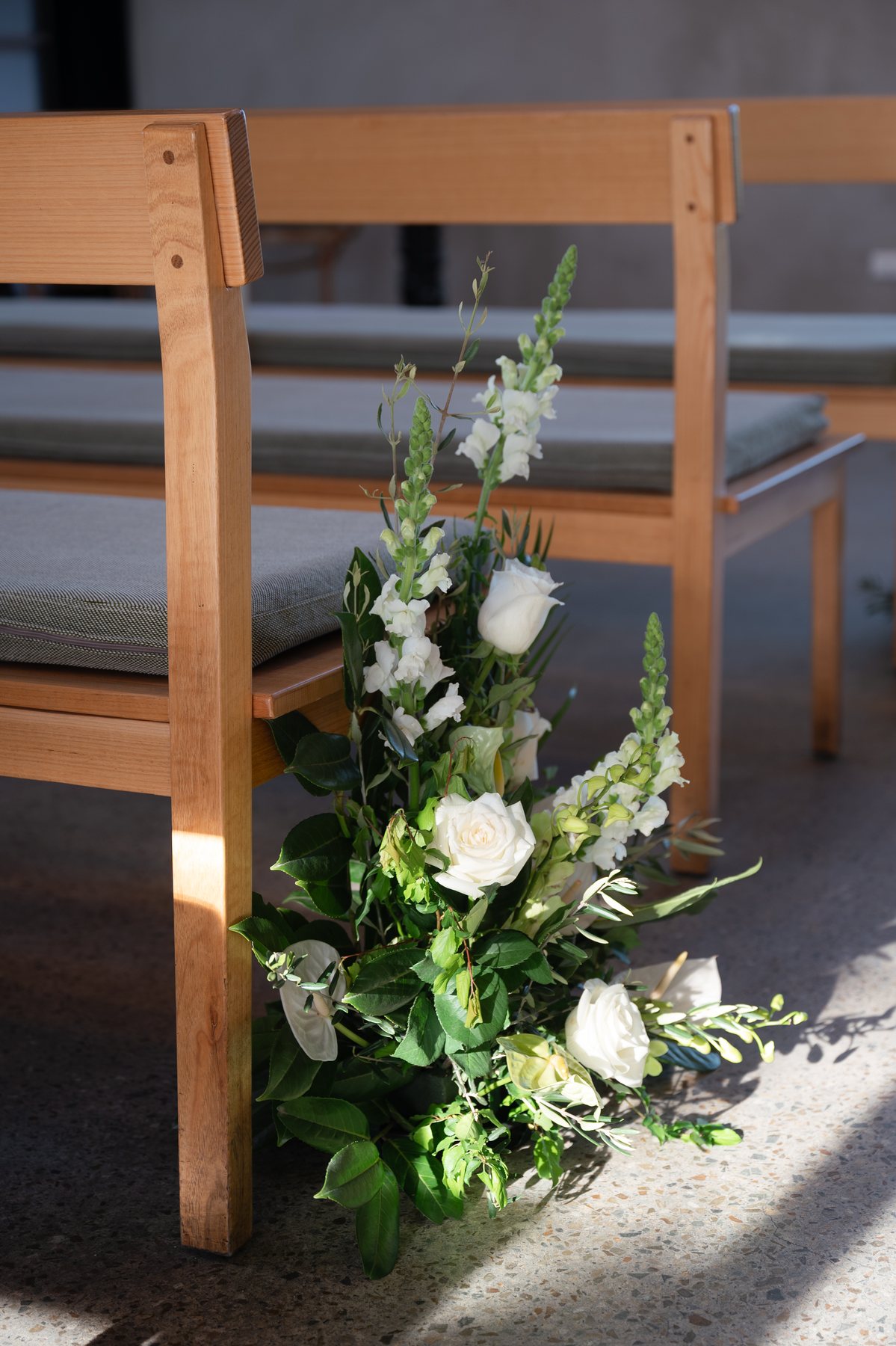 Zonzo Estate wedding — reception florals and timber detail at Zonzo Estate, by C2 Films