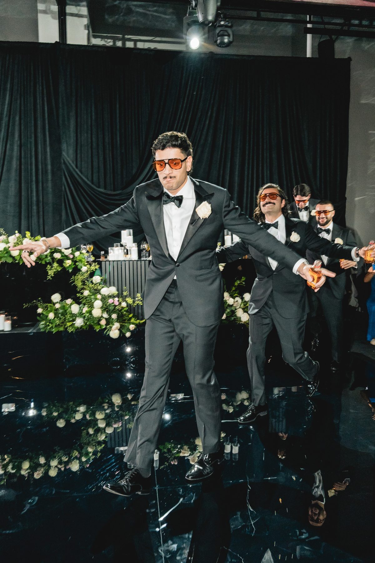 Jack and Natasha — reception dancing at W Melbourne, Melbourne wedding photography by C2 Films