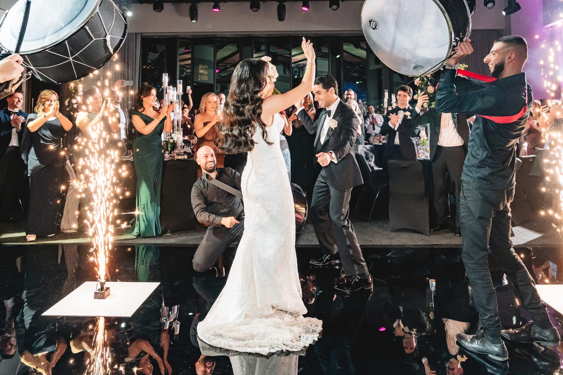 Jack and Natasha — during the reception at W Melbourne, Melbourne wedding photography by C2 Films