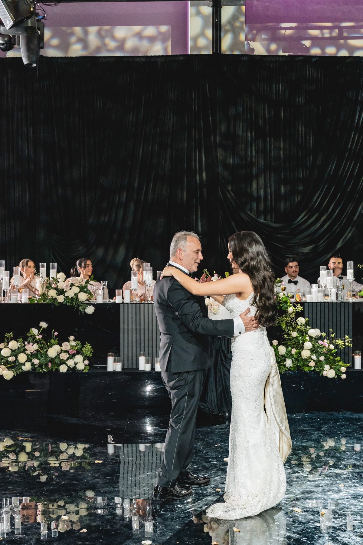 Jack and Natasha — at the reception at W Melbourne, Melbourne wedding photography by C2 Films