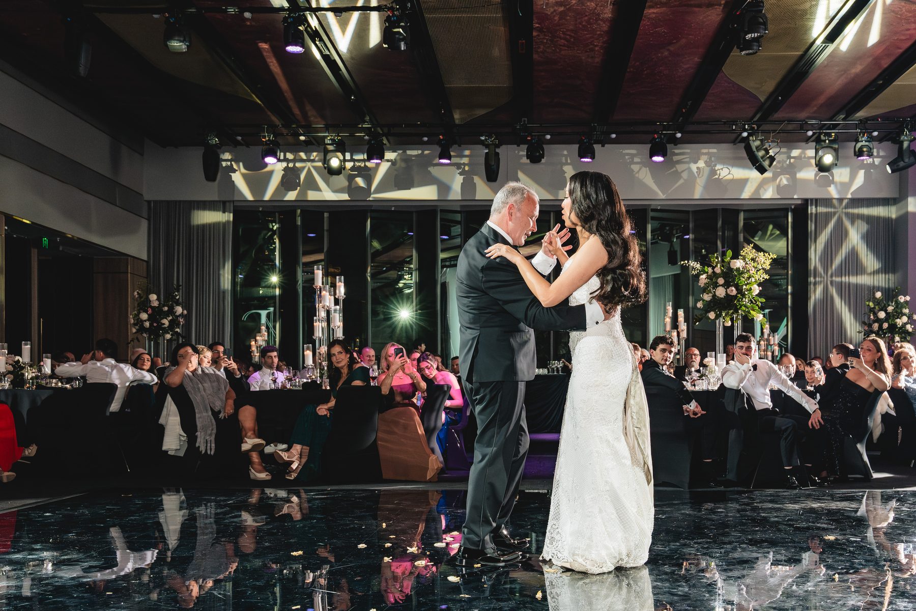 Jack and Natasha — during the reception at W Melbourne, Melbourne wedding photography by C2 Films