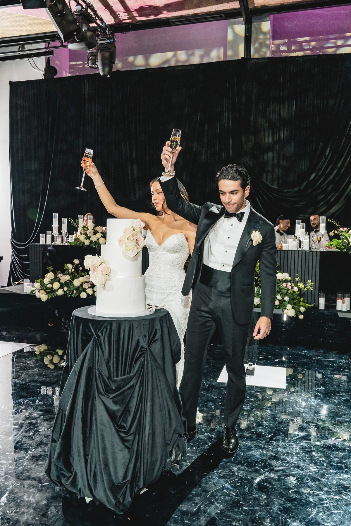 Jack and Natasha — reception dancing at W Melbourne, Melbourne wedding photography by C2 Films