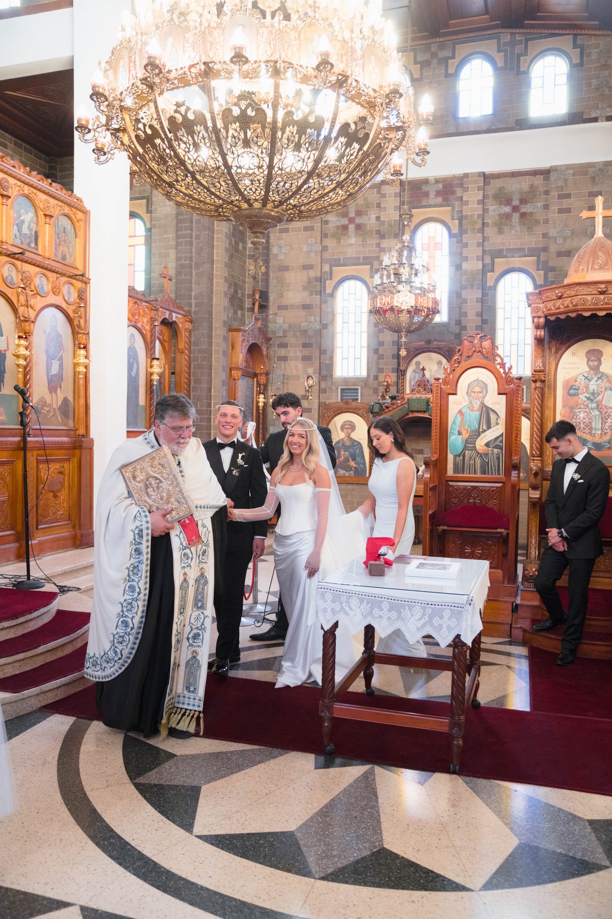Jacob and Olivia the marriage ceremony at St John the Forerunner Greek Orthodox Church, Carlton — C2 Films wedding photography