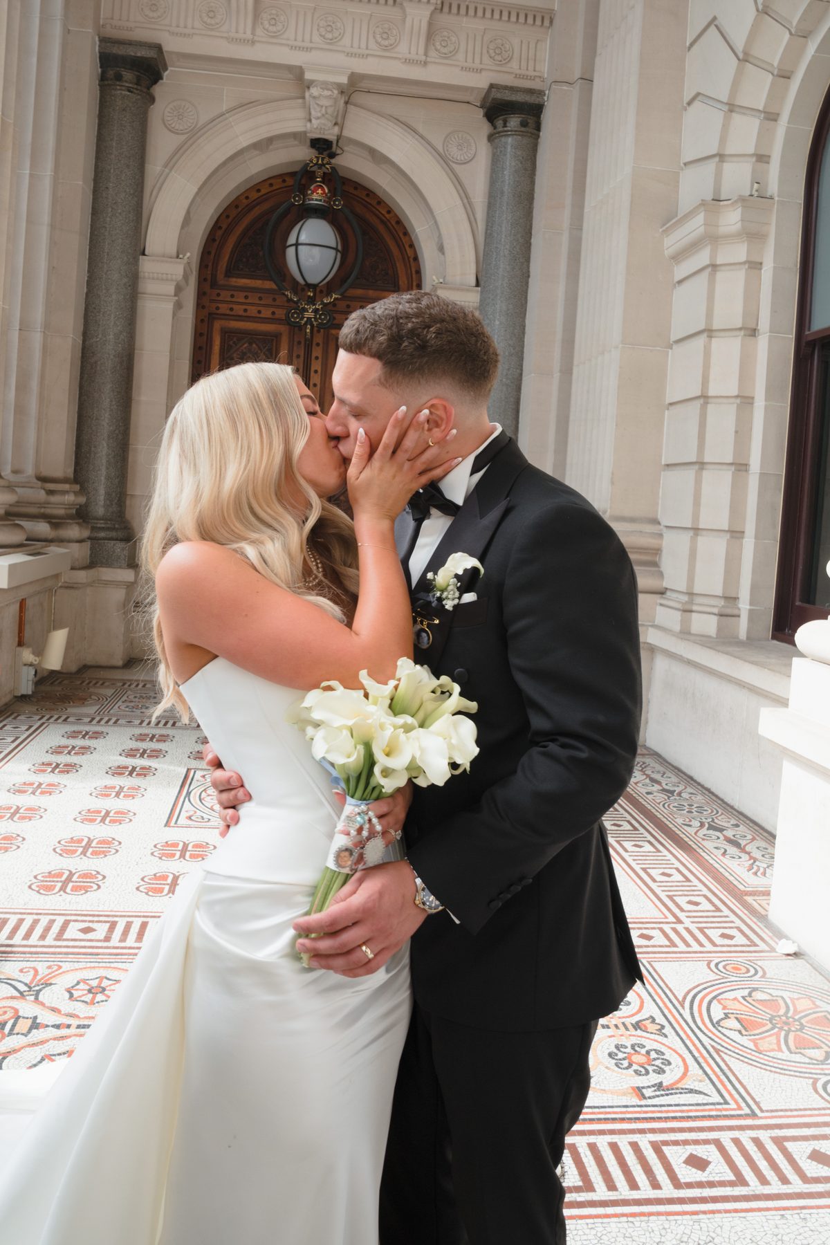 Jacob and Olivia — couple portraits on their wedding day at The George Ballroom, St Kilda, by C2 Films