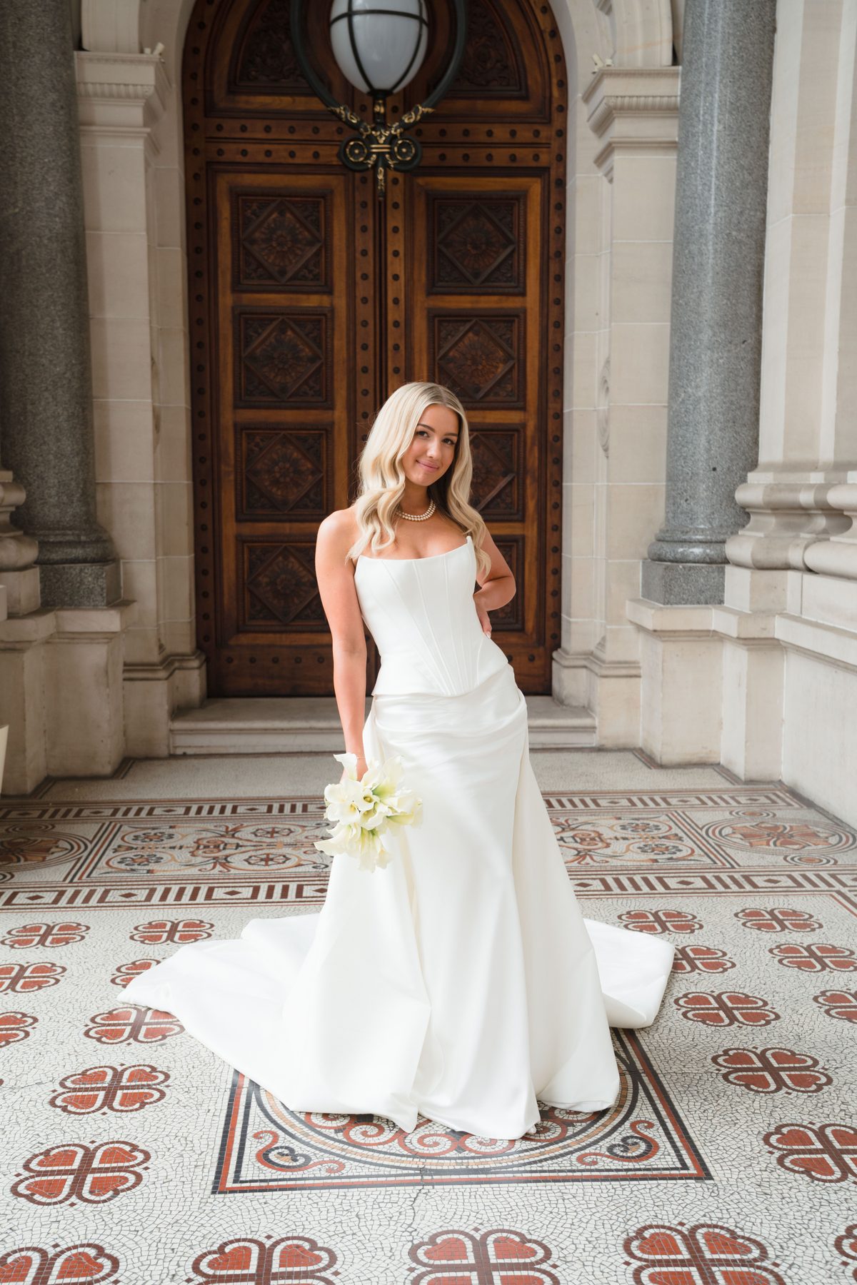 Jacob and Olivia — wedding portraits on their wedding day at The George Ballroom, St Kilda, by C2 Films