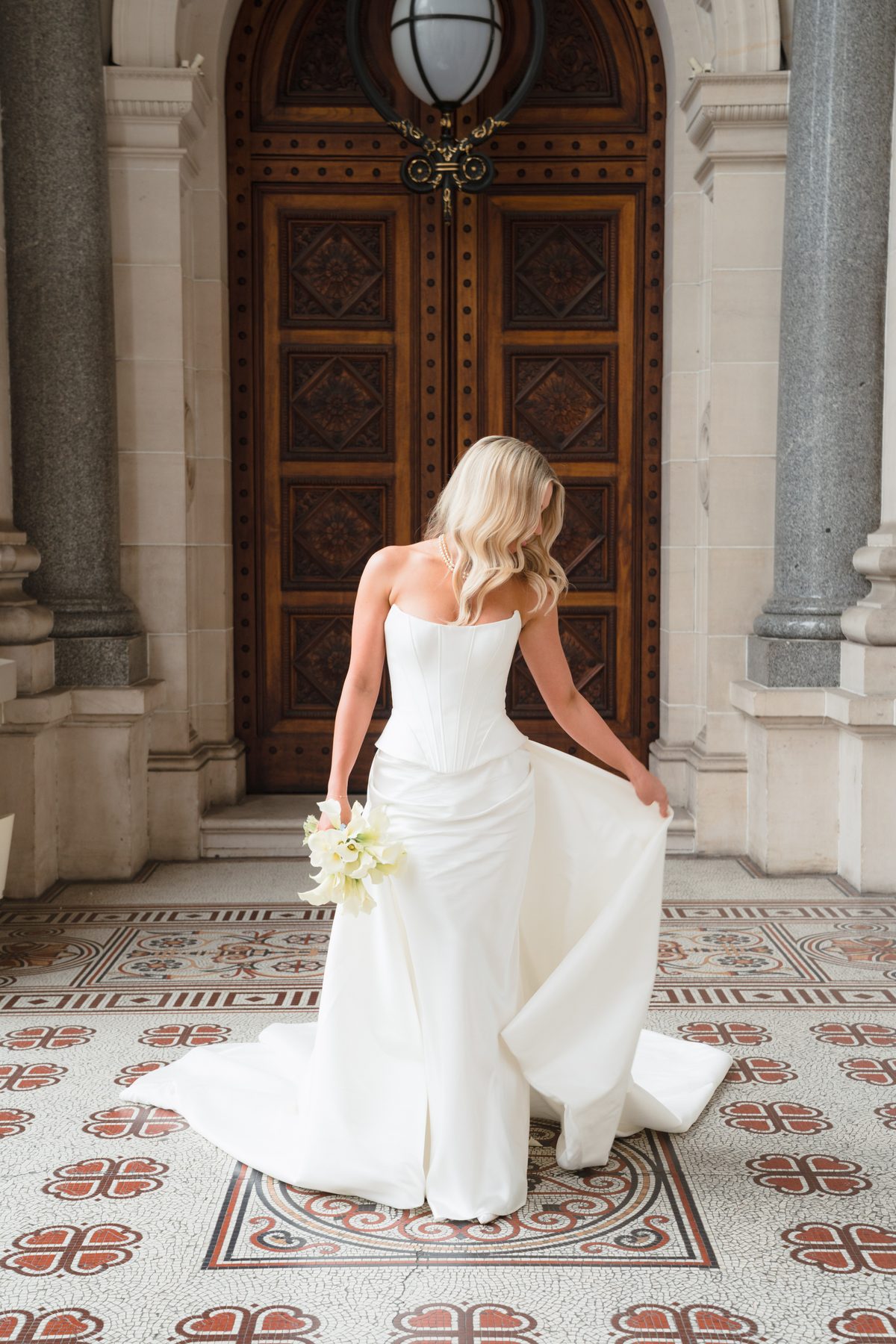 Jacob and Olivia — bridal portraits on their wedding day at The George Ballroom, St Kilda, by C2 Films