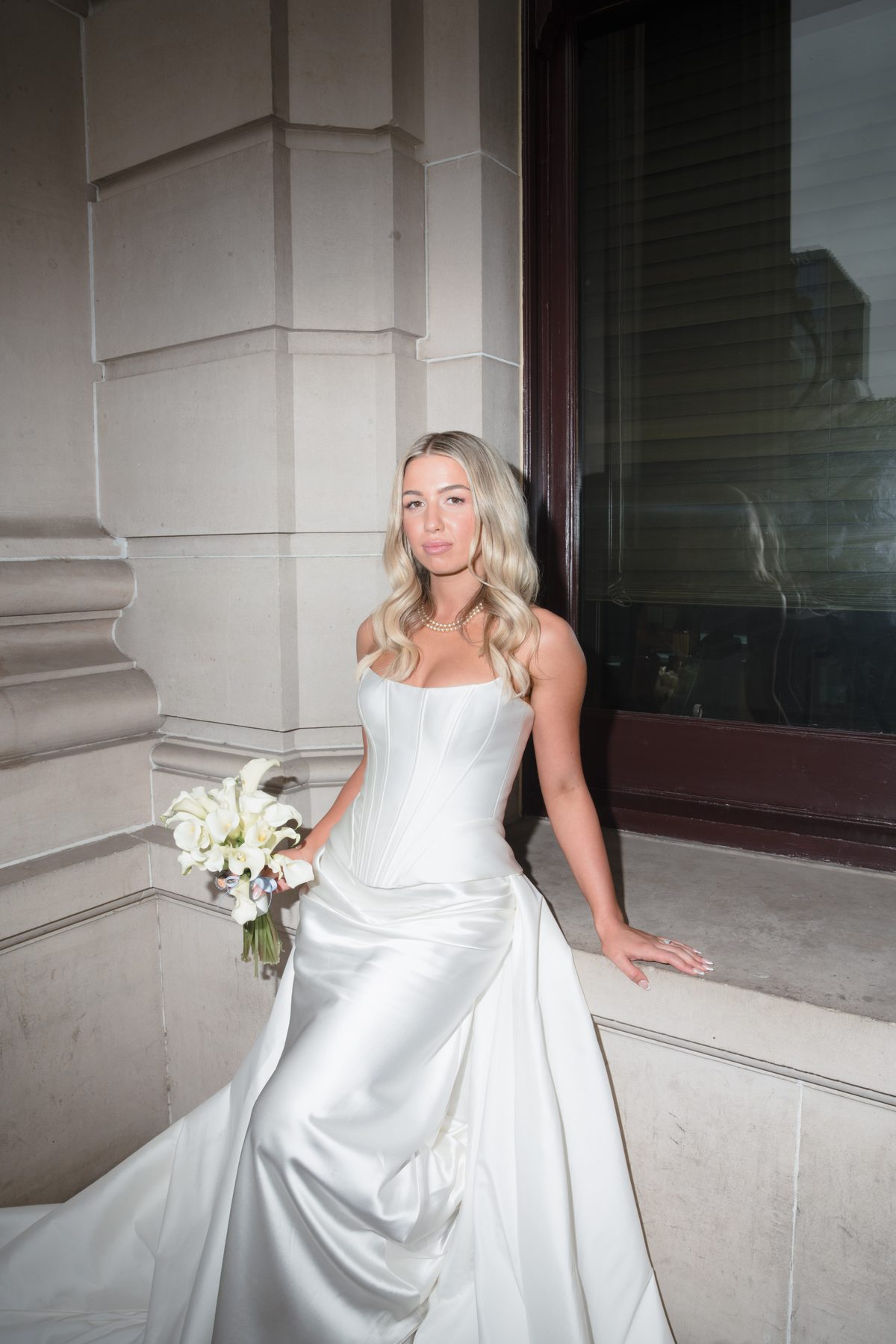 Jacob and Olivia — portrait session after the ceremony on their wedding day at The George Ballroom, St Kilda, by C2 Films