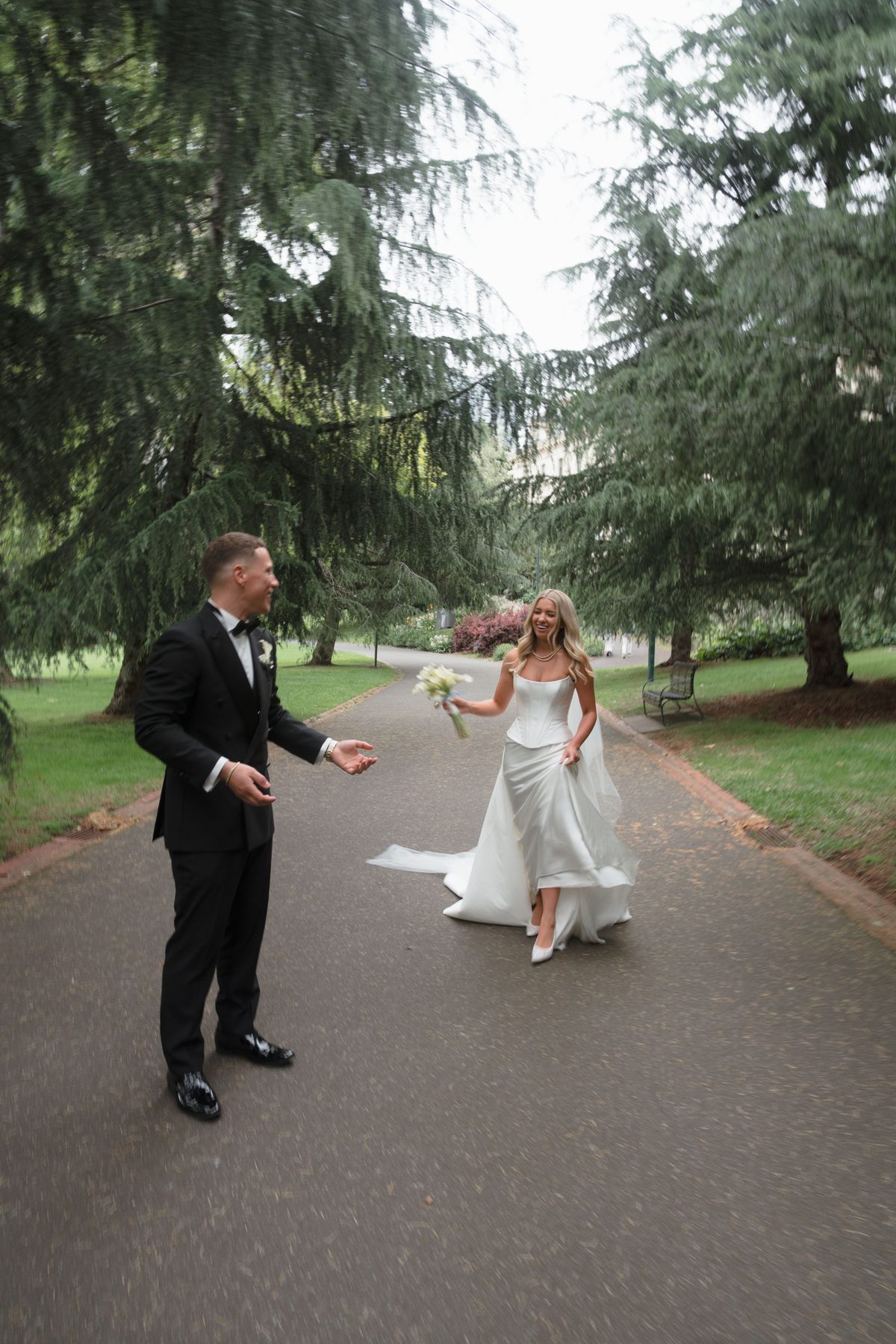 Jacob and Olivia — portraits on the wedding day on their wedding day at The George Ballroom, St Kilda, by C2 Films