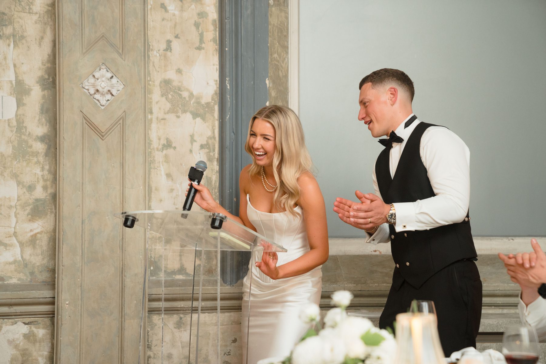 Jacob and Olivia — at the reception at The George Ballroom, St Kilda, Melbourne wedding photography by C2 Films