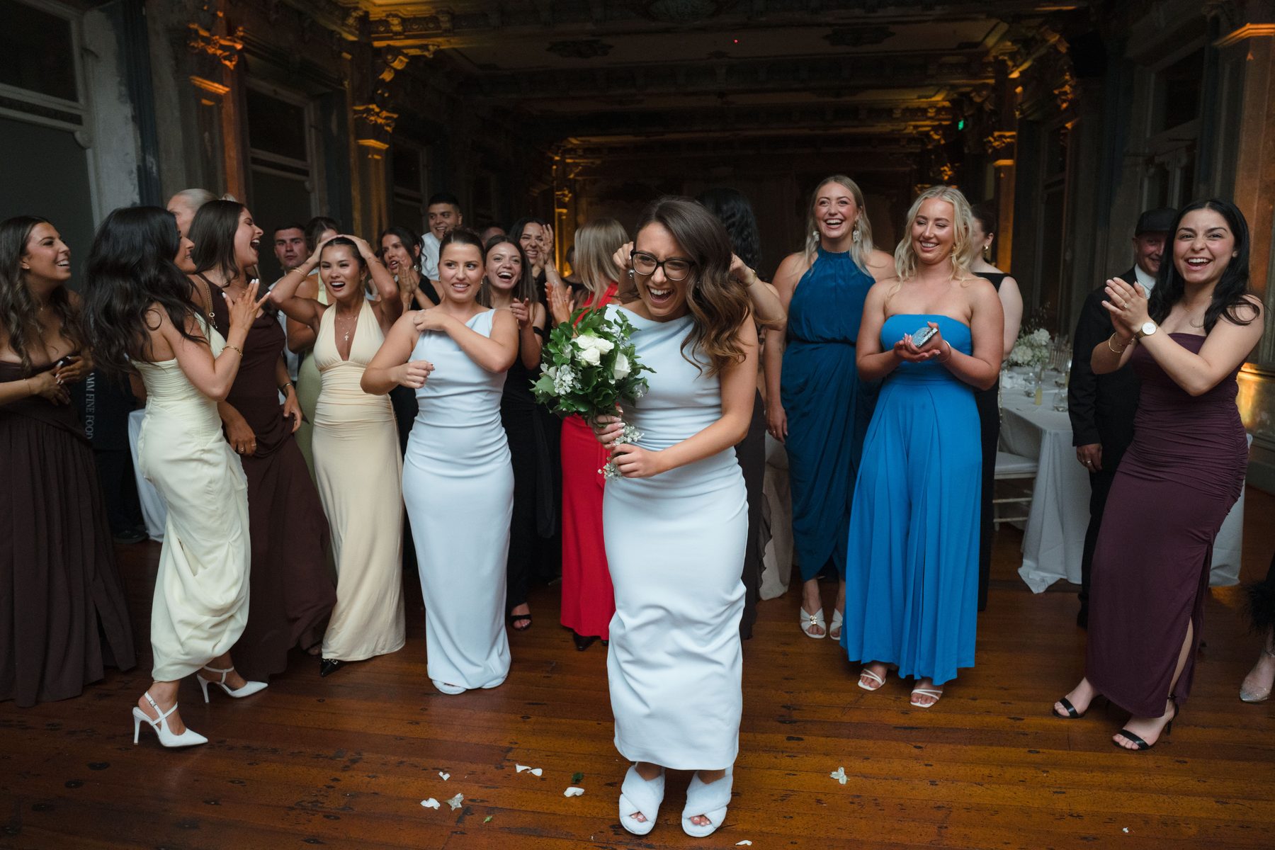 Jacob and Olivia — during the reception at The George Ballroom, St Kilda, Melbourne wedding photography by C2 Films