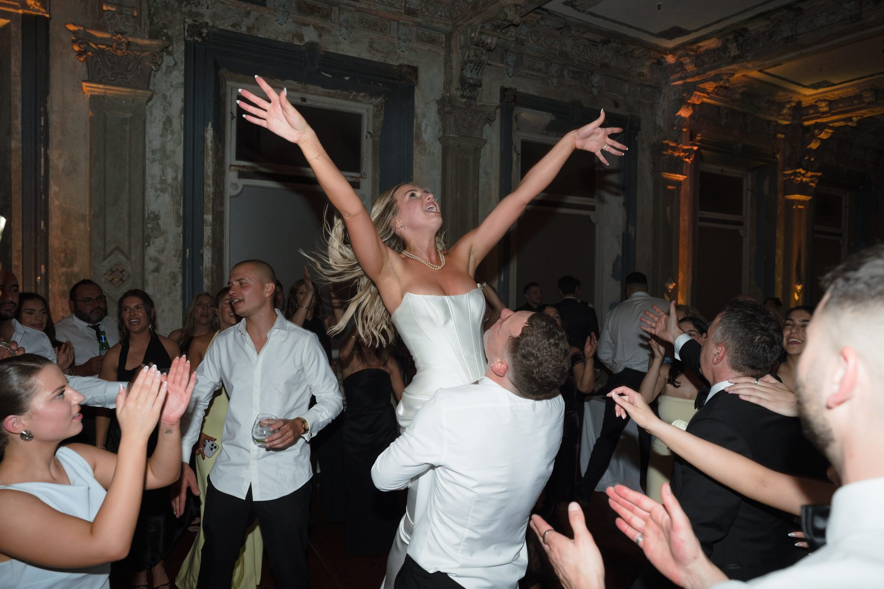 Jacob and Olivia — during the reception at The George Ballroom, St Kilda, Melbourne wedding photography by C2 Films