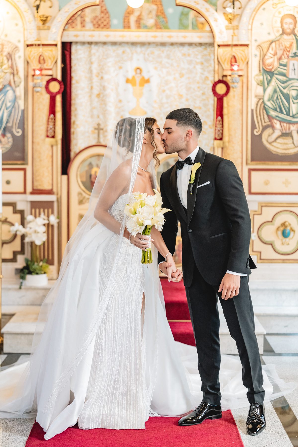 Jean-Claude and Elena exchanging vows at St Nicholas Greek Orthodox Church — C2 Films wedding photography