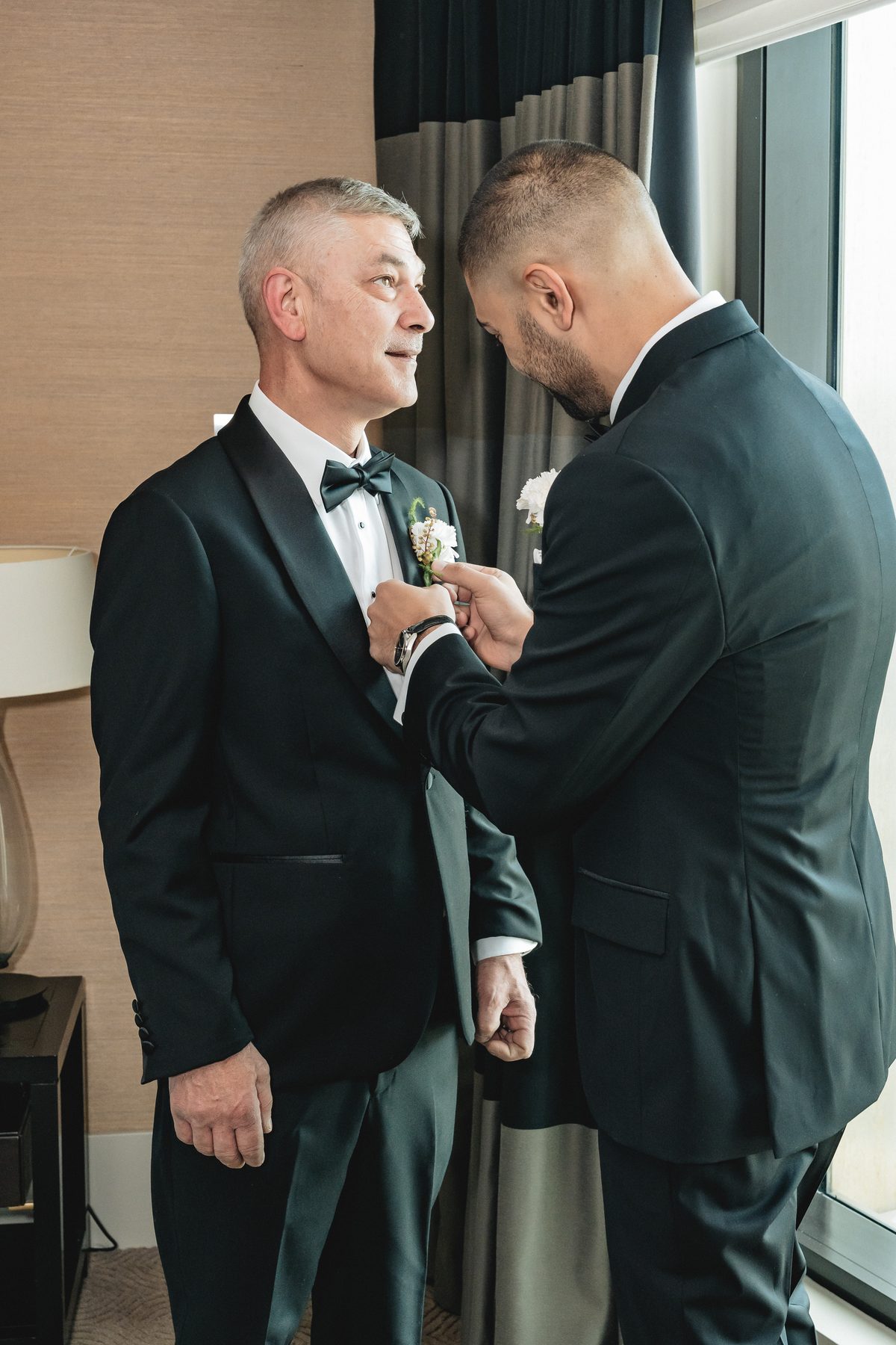 Mo and Elyse getting ready before the ceremony — Melbourne wedding photography by C2 Films