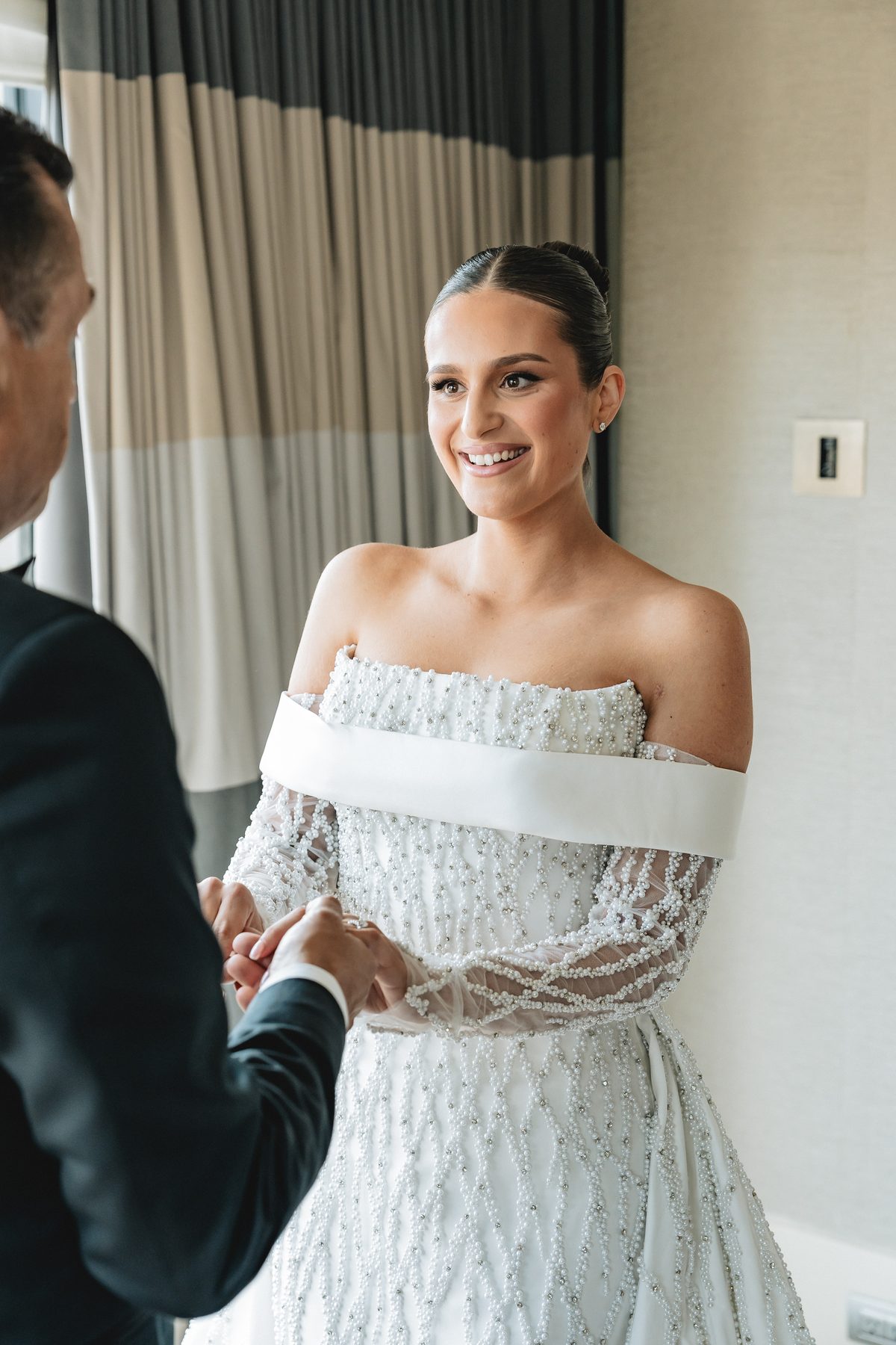 Mo and Elyse getting ready before the ceremony — Melbourne wedding photography by C2 Films