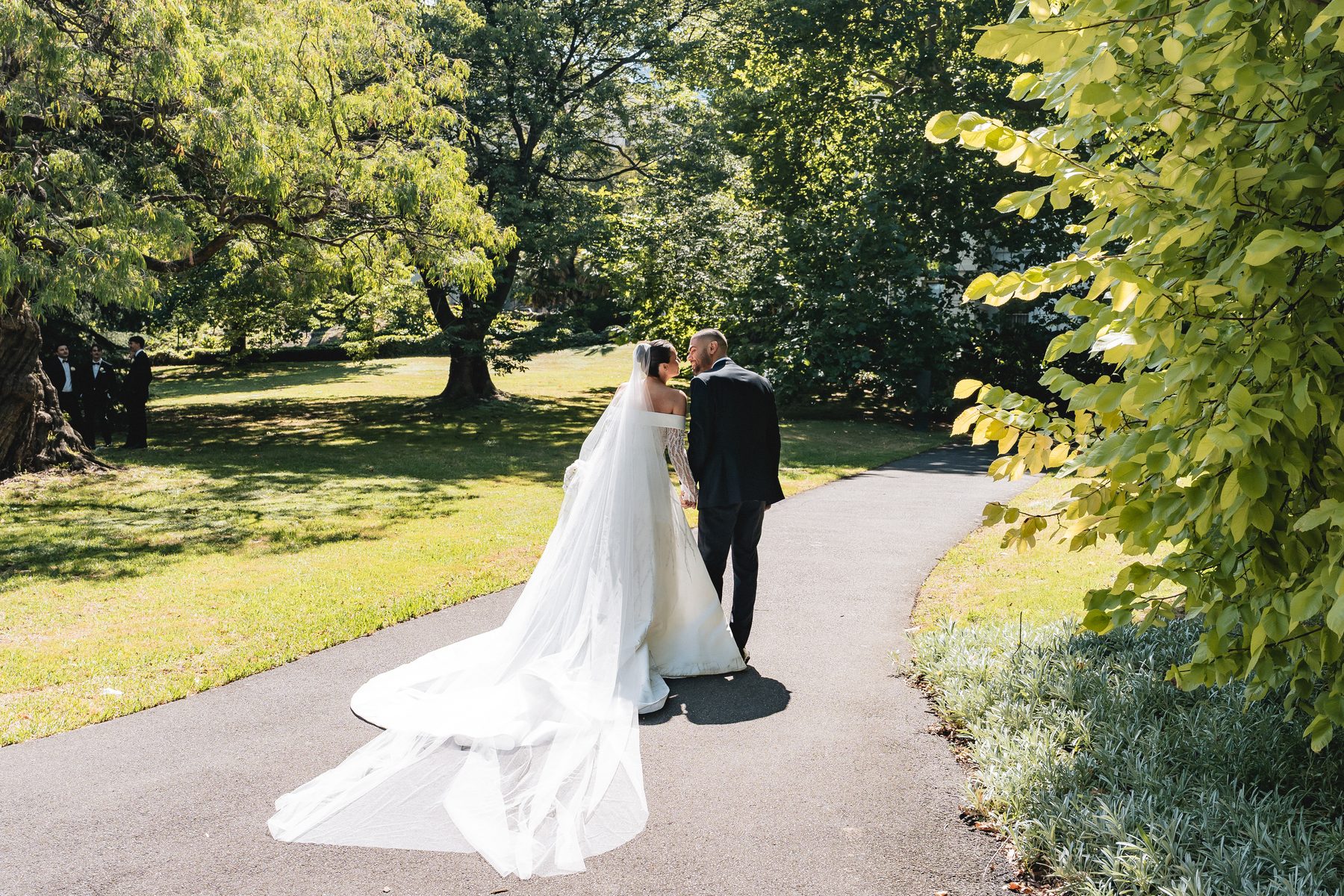 Mo and Elyse — bridal party portraits on their wedding day at Crown Evergreen, Southbank, by C2 Films