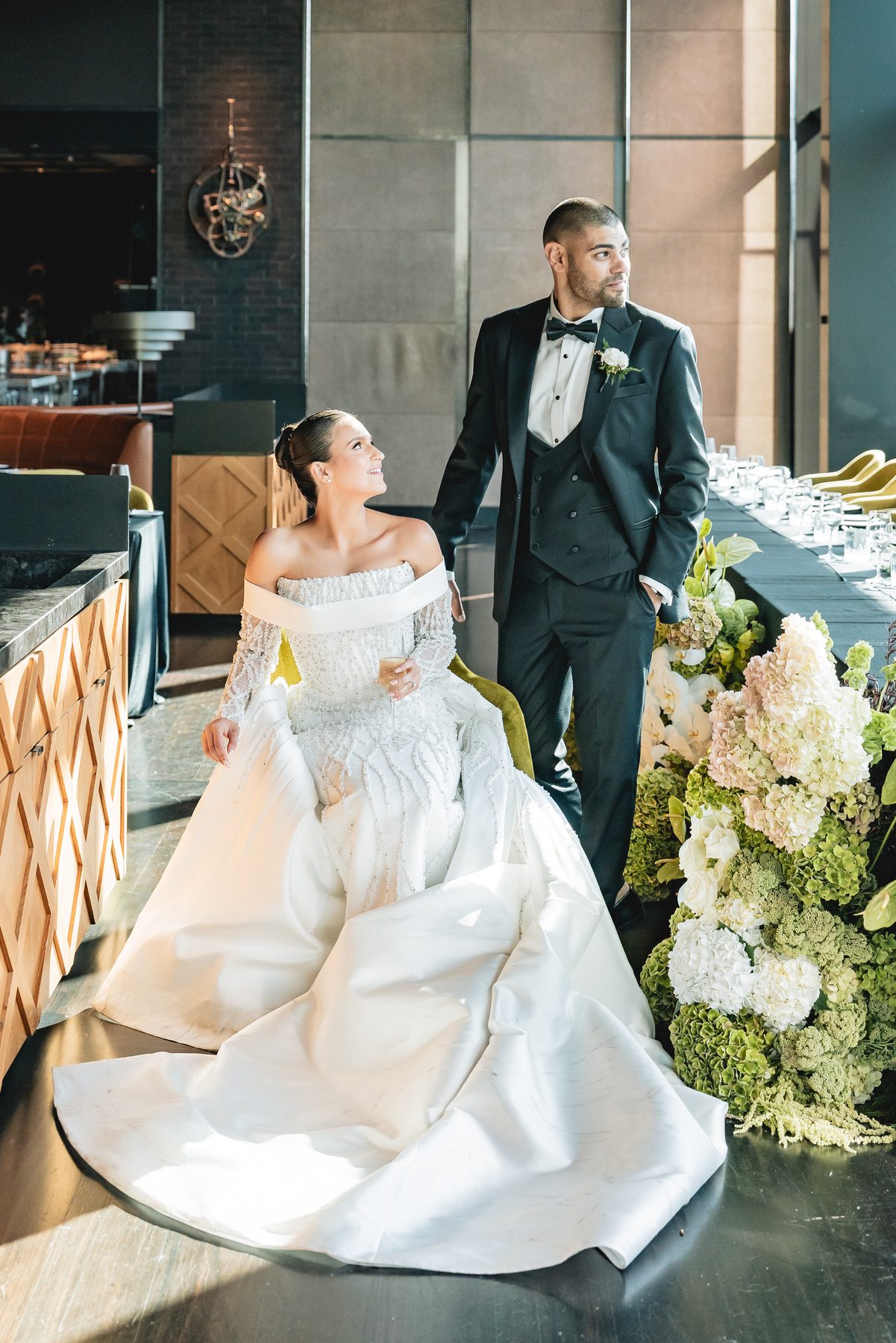Mo and Elyse — during the reception at Crown Evergreen, Southbank, Melbourne wedding photography by C2 Films