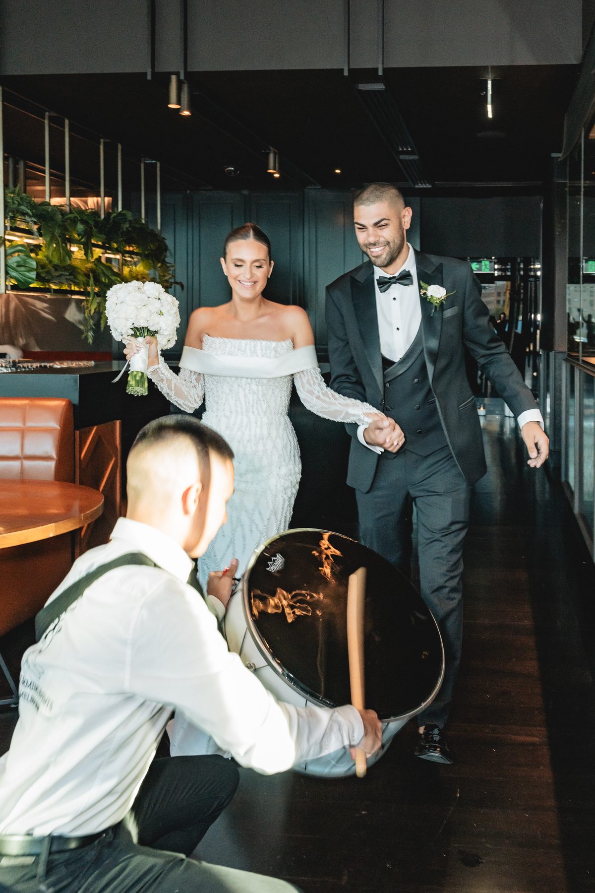 Mo and Elyse — reception dancing at Crown Evergreen, Southbank, Melbourne wedding photography by C2 Films