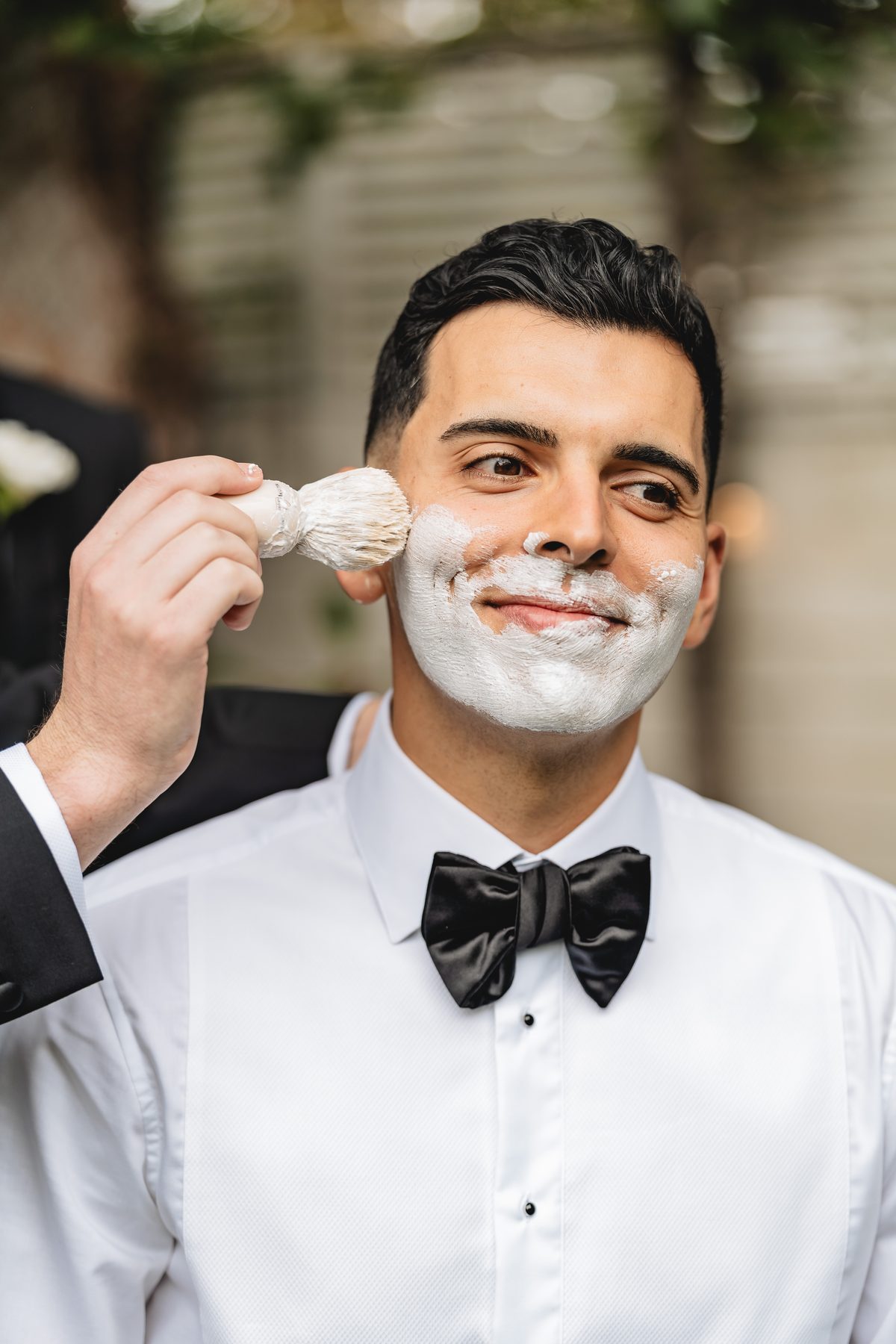 Simon and Sara getting ready before the ceremony — Melbourne wedding photography by C2 Films