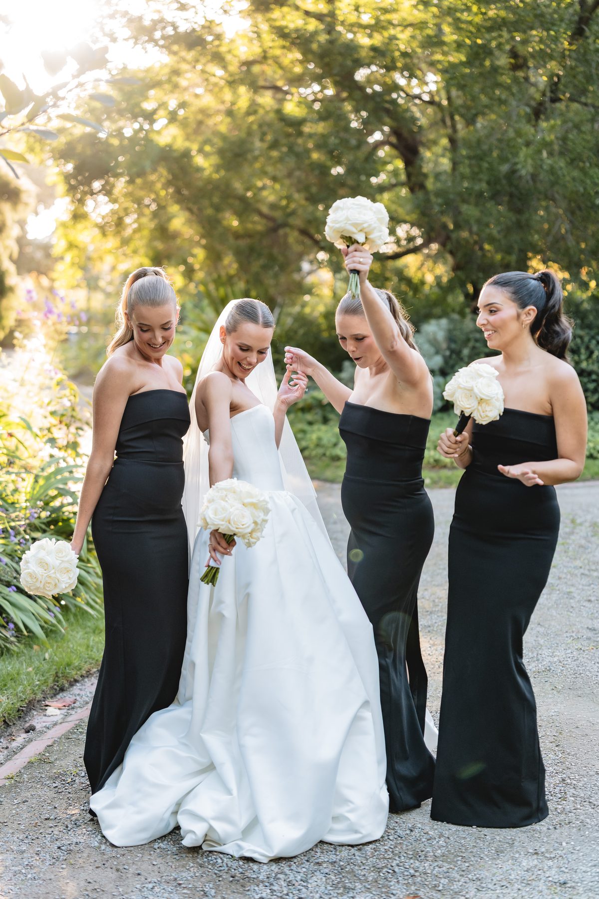 Simon and Sara — wedding portraits on their wedding day at Carousel, Albert Park, by C2 Films