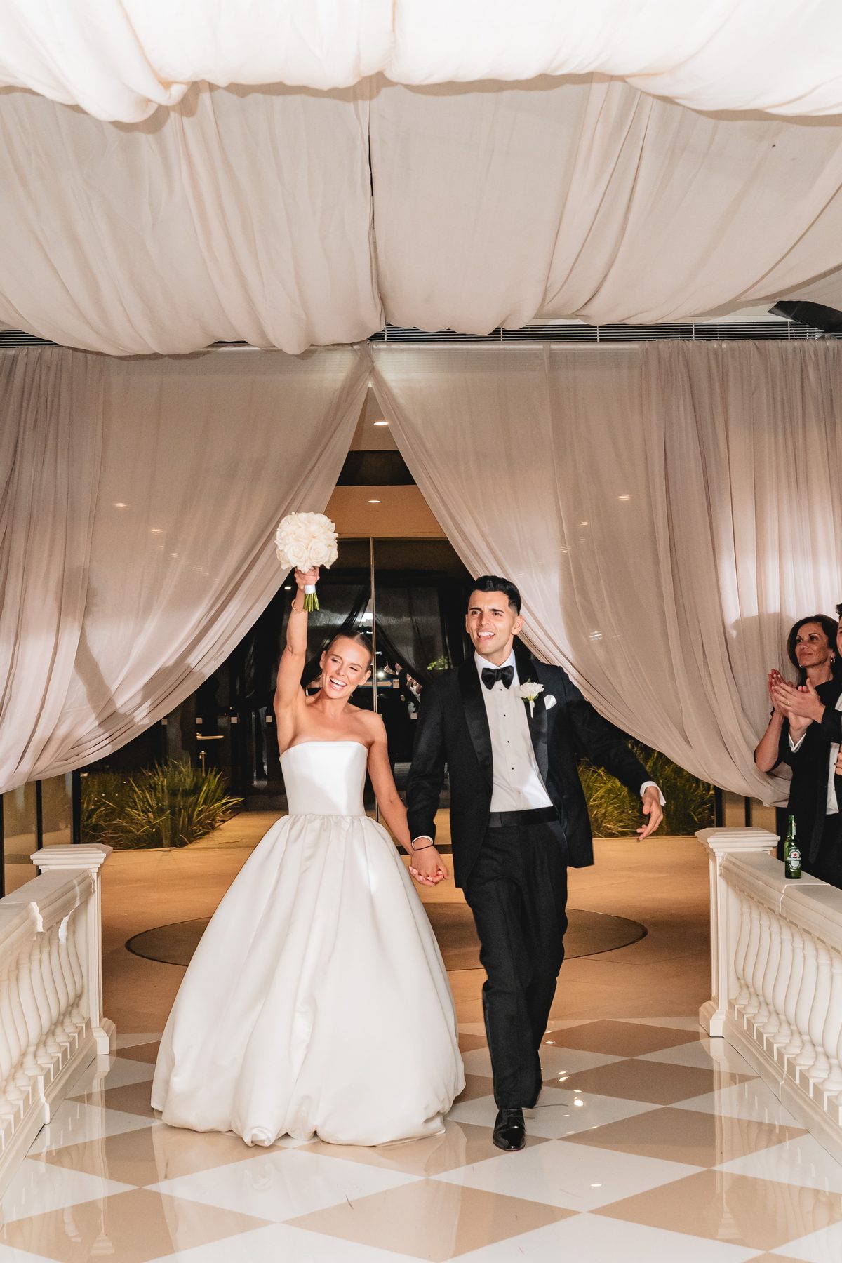 Simon and Sara — reception dancing at Carousel, Albert Park, Melbourne wedding photography by C2 Films