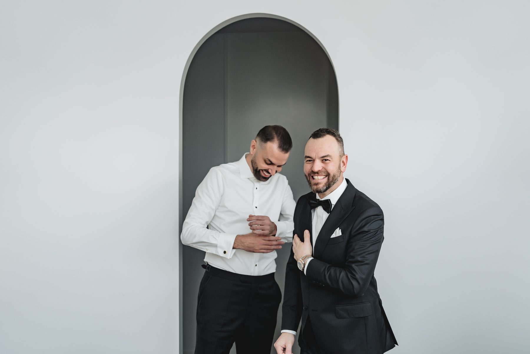 Toni and Suzie preparing on the morning of the wedding — Melbourne wedding photography by C2 Films