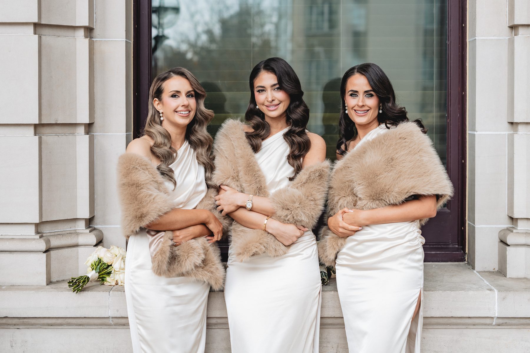 Toni and Suzie — portrait session after the ceremony on their wedding day at Leonda by the Yarra, by C2 Films